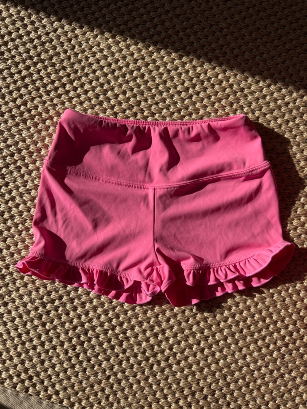 Tiger Friday Barbie Pink Girls' Bright Pink Ruffle-Trim Performance Shorts 6-7